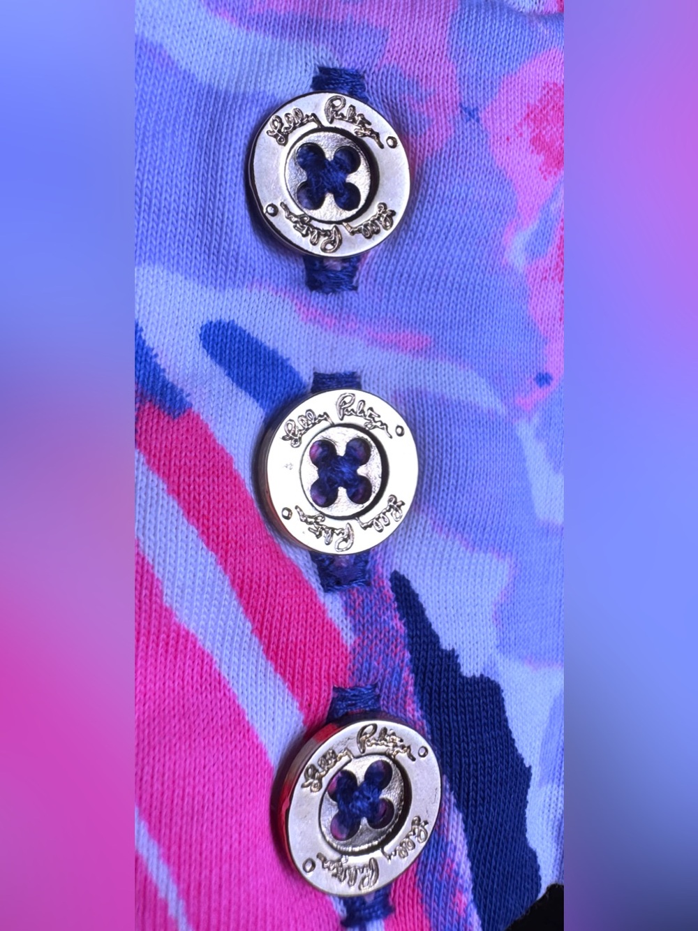🌸 Lilly Pulitzer Merrit Dress Paradise Point True Blue Pink Pima Cotton XS - Picture 11 of 11